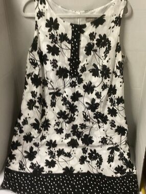 Kim Rogers White Mini Dress with Black Floral Print